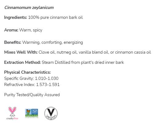 Λάδι φλοιού κανέλας | 100% Pure Cinnamomum zeyylanicum - 30 ml