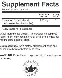 Εκχύλισμα κανέλας 250 mg - 90 κάψουλες