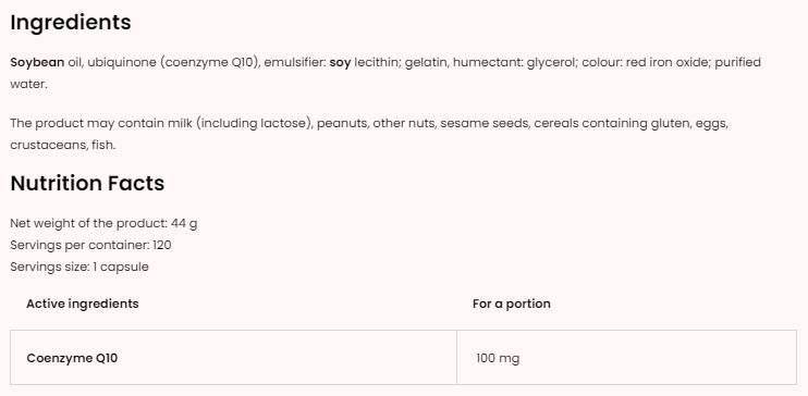 CoQ10/Ubichinon 100 mg - 30 κάψουλες Gel