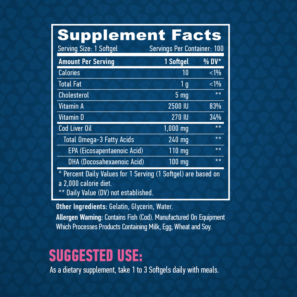 Το έλαιο συκώτι γάδου 1000mg./100 softgels