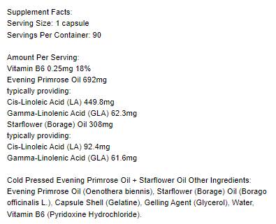 Κρύο πιεσμένο βραδινό λάδι Primrose + Starflower Oil - 90 κάψουλες πηκτής