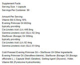 Κρύο πιεσμένο βραδινό λάδι Primrose + Starflower Oil - 90 κάψουλες πηκτής