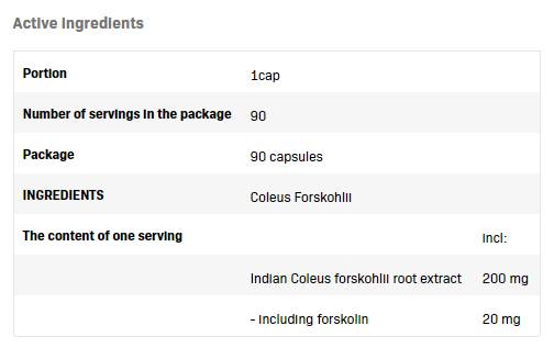 Coleus Forskohlii 200 mg - 90 κάψουλες