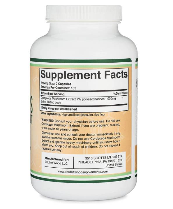 Εκχύλισμα μανιταριών Cordyceps 1000 mg - 210 κάψουλες