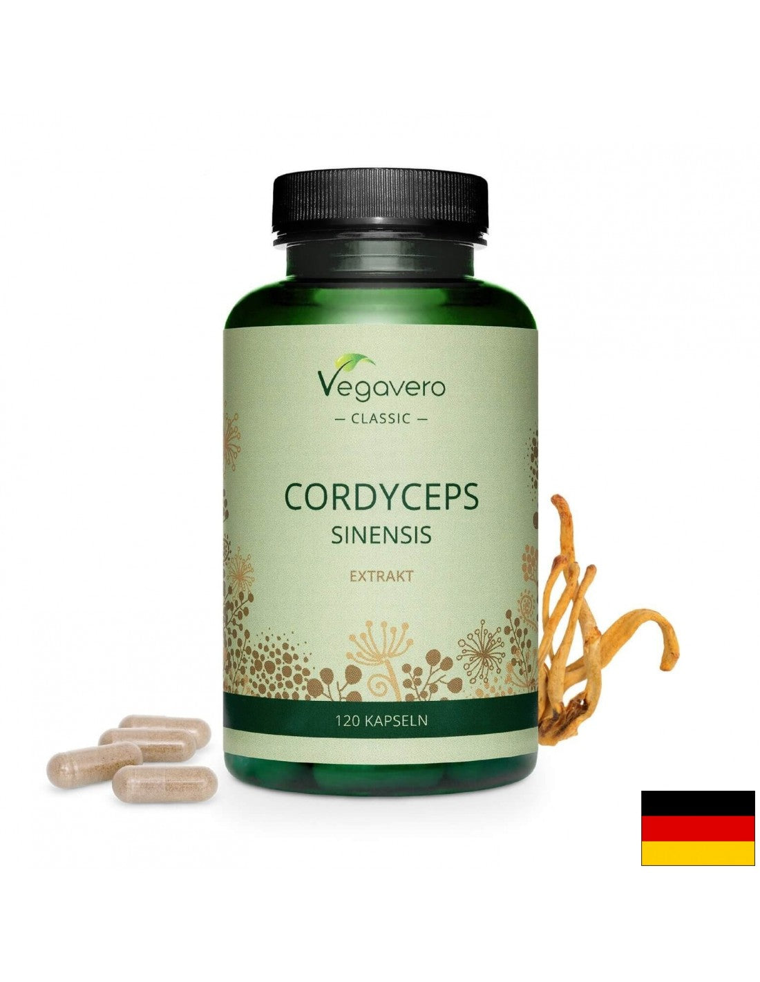 Cordyceps Sinensis Ektrakt/ Εκχύλισμα Cordyceps, 120 κάψουλες, 100% Vegan <tc>Vegavero</tc>