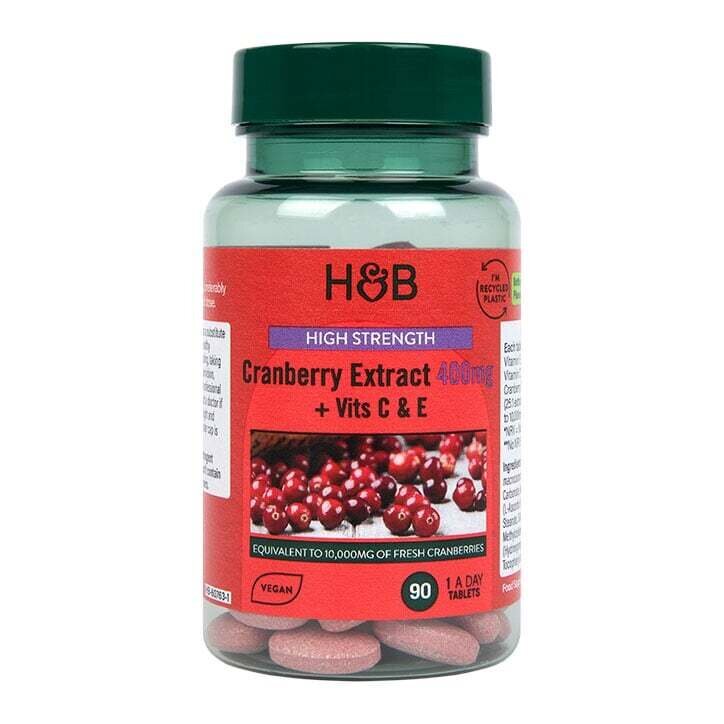 Cranberry με βιταμίνες C και E (εκχύλισμα Cranberry + Vit C & E) 400mg 90 δισκία Holland & Barrett