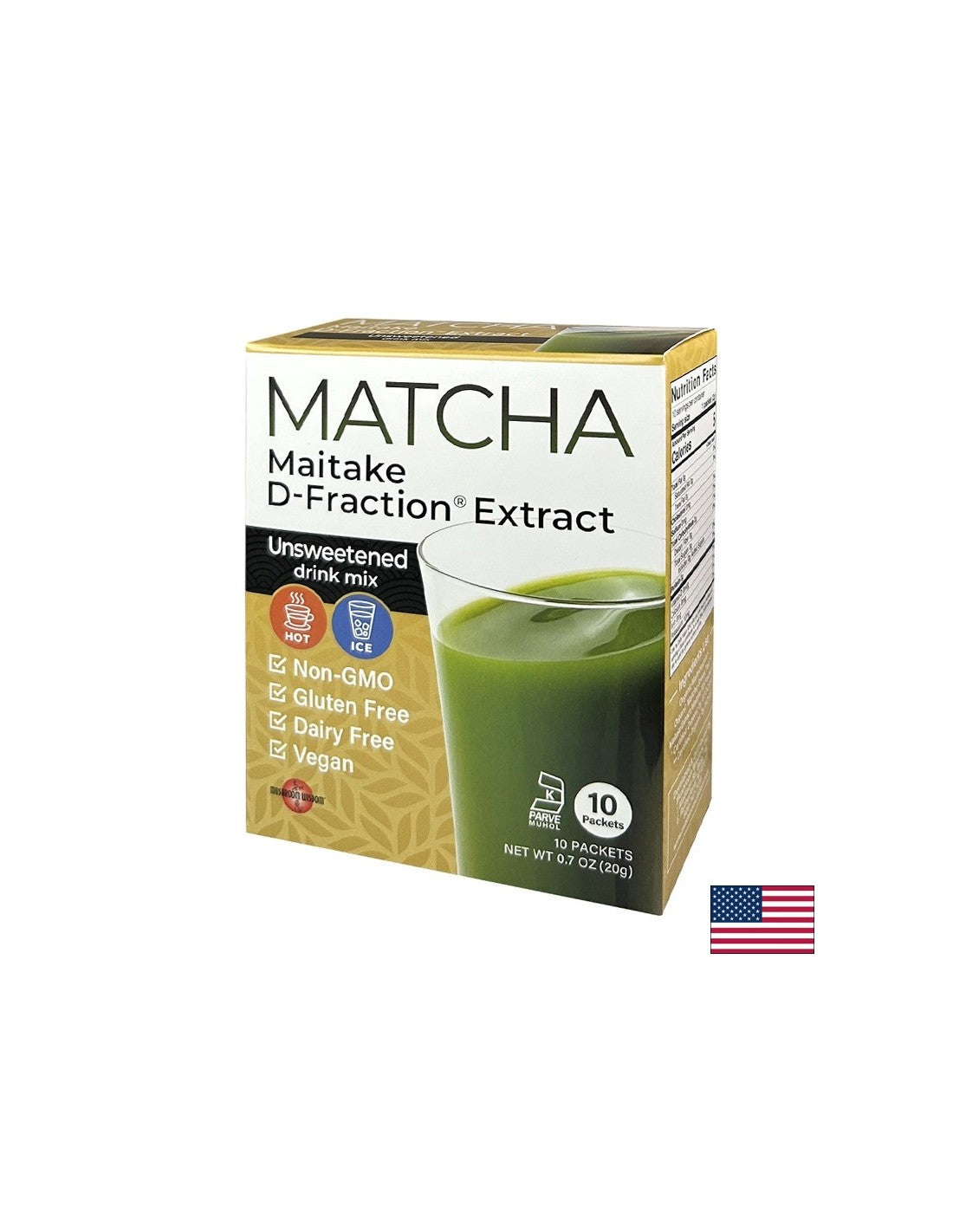 Matcha με εκχύλισμα Maitake D-Fraction®, 10 φακελάκια