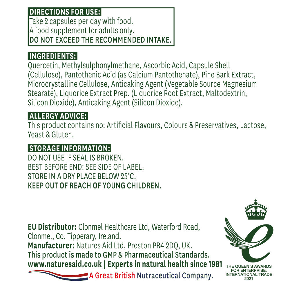 Quercetin Formula 90 Capsules NatuesAid
