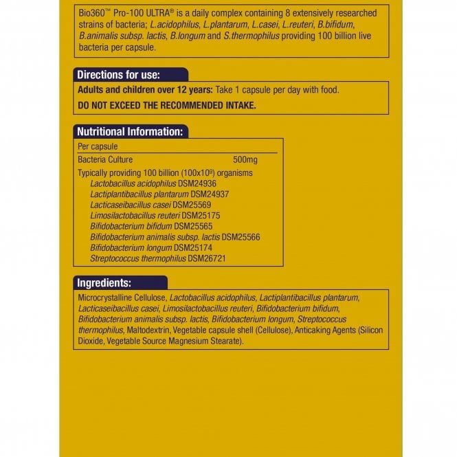 Probiotic Pro-100 Ultra (100 δισεκατομμύρια βακτήρια) 100 δισεκατομμύρια. 30 κάψουλες φύσης