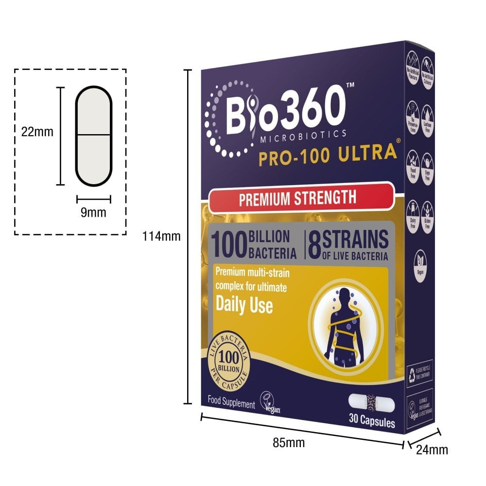 Probiotic Pro-100 Ultra (100 δισεκατομμύρια βακτήρια) 100 δισεκατομμύρια. 30 κάψουλες φύσης