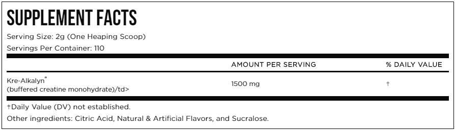 Kre -Alkalyn EFX Powder - 210 ~ 220 γραμμάρια