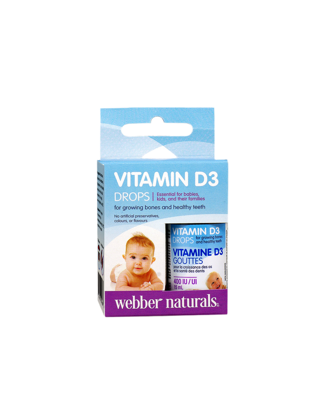 Βιταμίνη D3 για μωρά και παιδιά, 400 IU x 15 ml/ 500 δόσεις