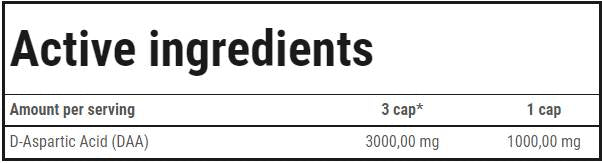 DAA Ultra | D-Aspartic Acid Caps - 120 κάψουλες