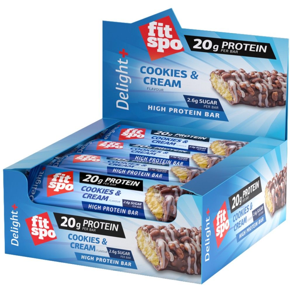 Μπισκότα και κρέμα Delight+ Protein Bar - 12 x 60 γραμμάρια