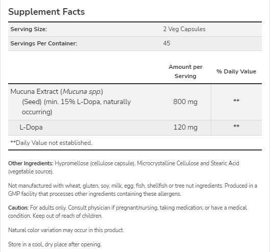 Dopa Mucuna [180 κάψουλες, 90 μερίδες]
