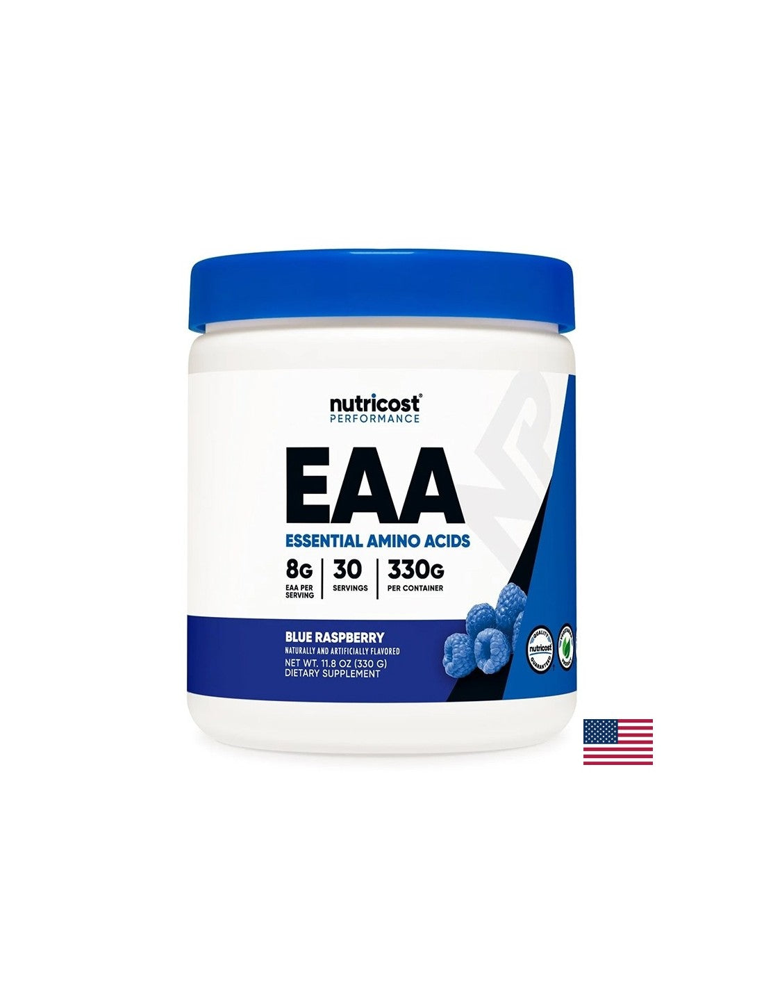 Muscle Strength and Recovery - EAA Essential Amino Acids, 330 g σκόνη, άρωμα μπλε βατόμουρο, 30 δόσεις