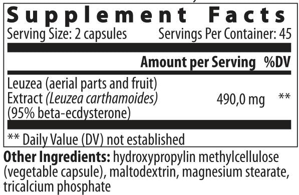 Ecdysterone/Εκχύλισμα Leuzea - ​​90 κάψουλες
