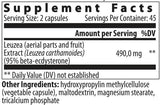 Ecdysterone/Εκχύλισμα Leuzea - ​​90 κάψουλες