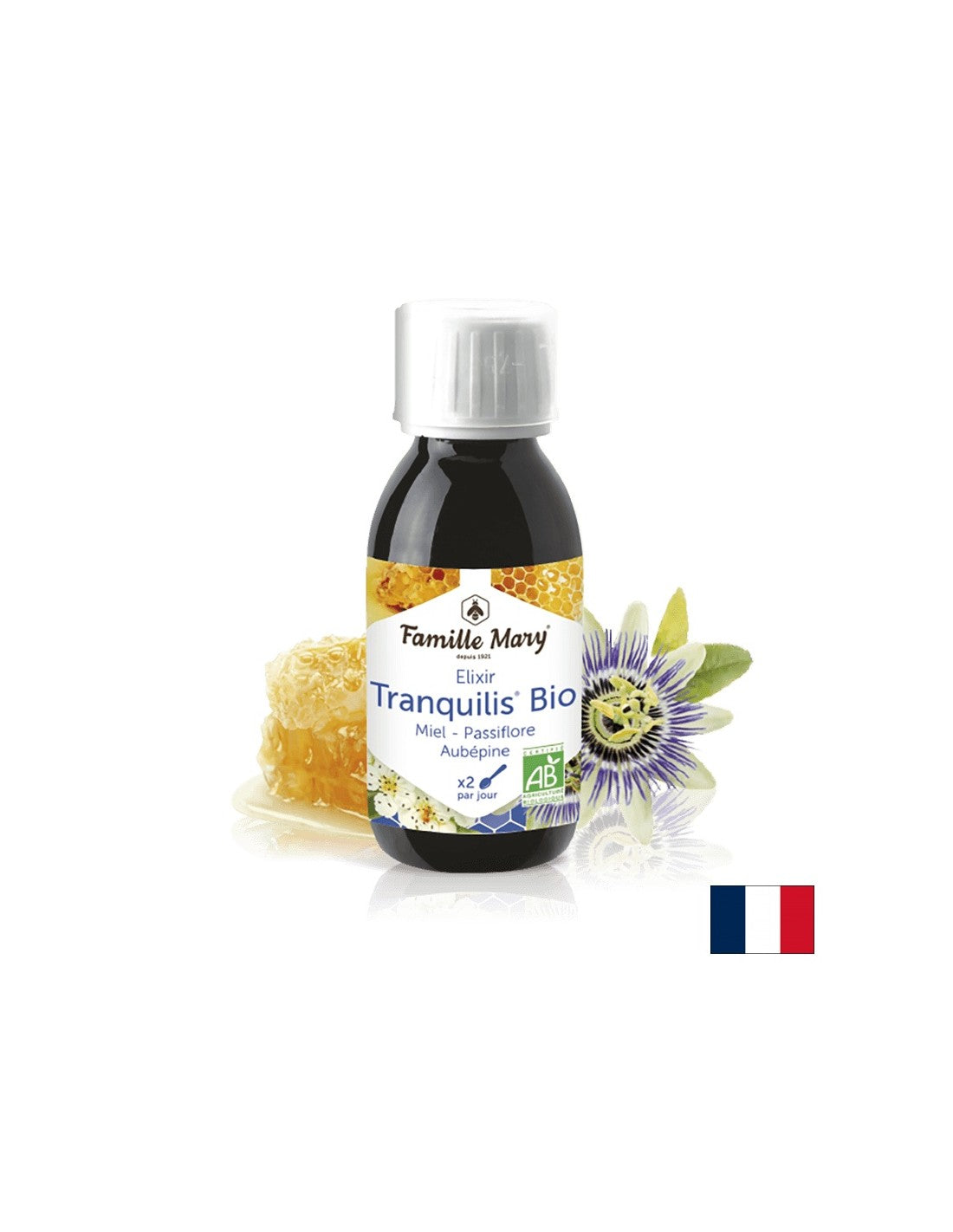 Elixir Tranquilis Bio Miel Passiflore Aubépine/Bio Syrup με μέλι μελισσών, Passionflower, Hawthorn/Ειρηνικό ύπνο, 125 ml Famille Mary