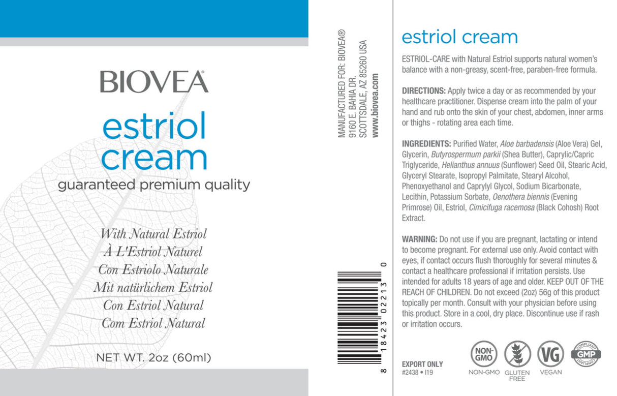 <tc>Biovea</tc> Κρέμα ESTRIOL 60 ml. / <tc>Biovea</tc> Κρέμα Οιστριόλης