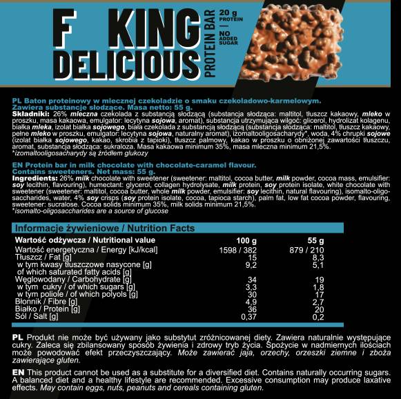 F**CKING Delicious Protein Bar - 55 γραμμάρια