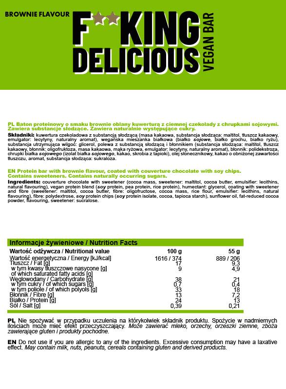 F ** King Delicious Vegan Bar - 55 γραμμάρια