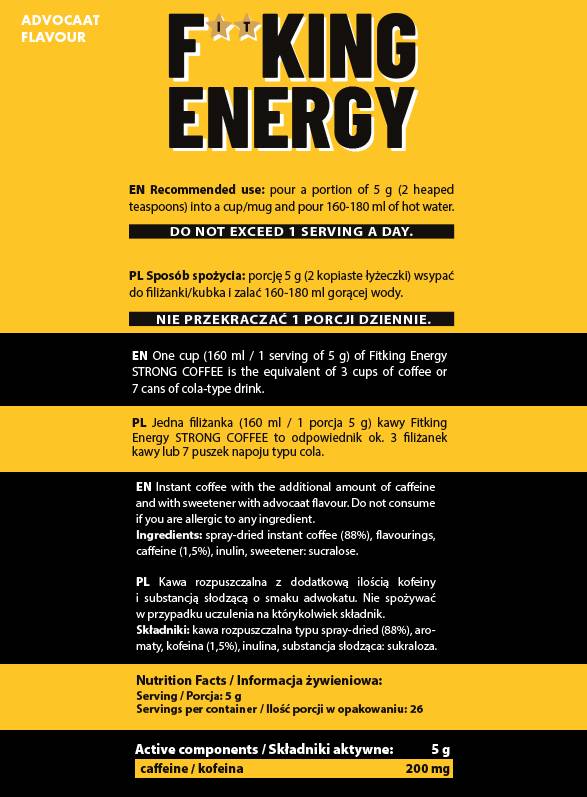 F ** King Energy | Ισχυρή στιγμή καφέ - 130 γραμμάρια