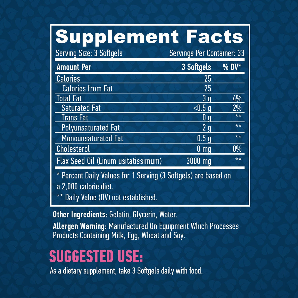 Λάδι από λινάρι οργανικά 1000mg./100 softgels