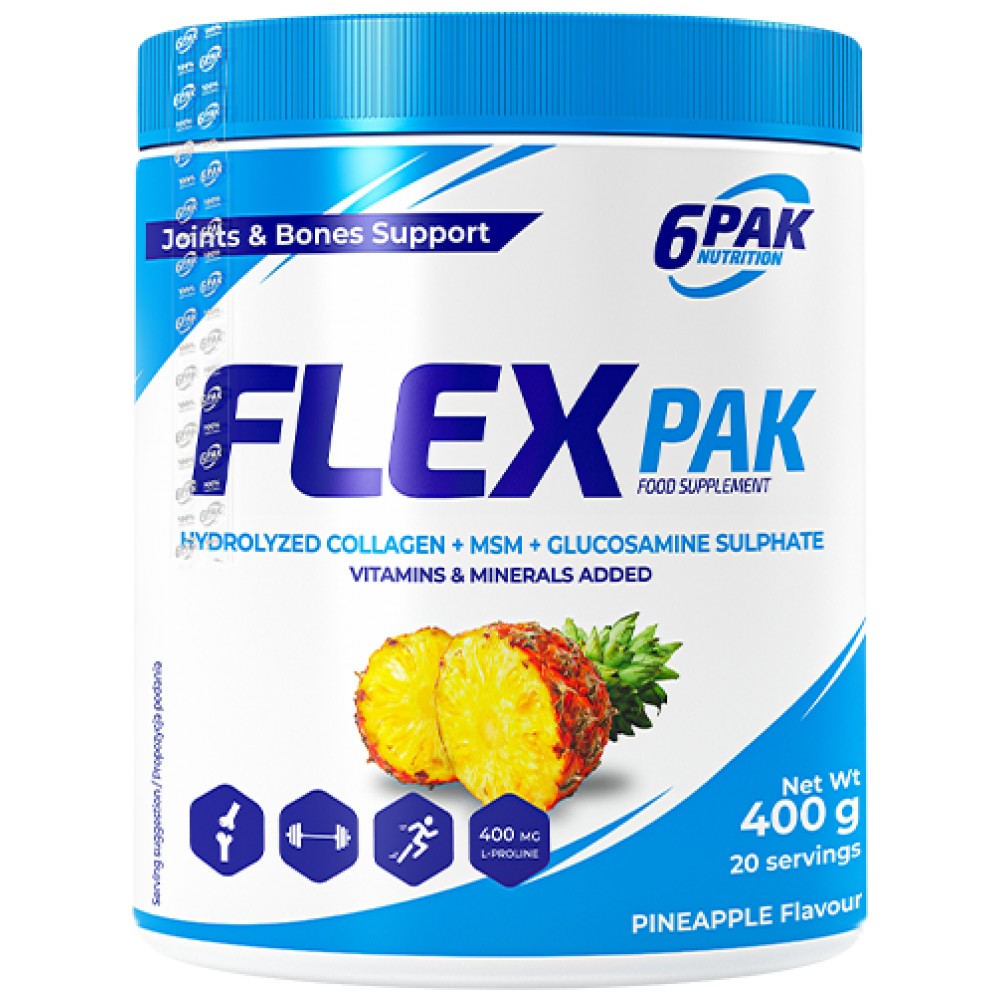 Flex Pak Powder | Κολλαγόνο & γλυκοζαμίνη, χονδροϊτίνη, MSM, υαλουρονικό οξύ - 400 γραμμάρια