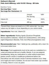 Φολικό οξύ 400 mcg | Με δισκία Vit D3 10 McG - 90