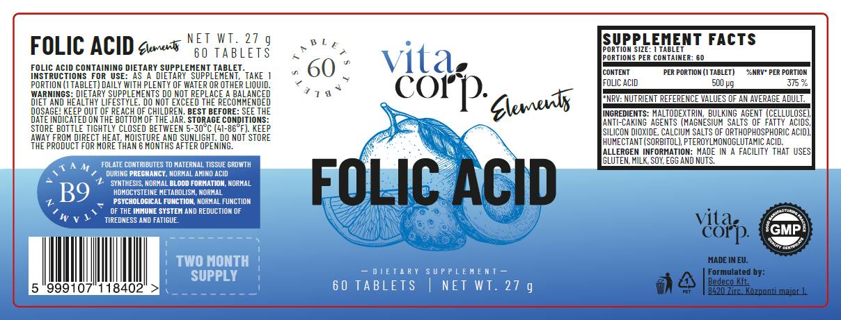 Φολικό Οξύ 500 mcg - 60 Δισκία