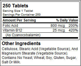 Φολικό οξύ 800 mcg - 250 δισκία