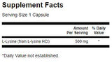 L-Lysine 500 mg 300 κάψουλες