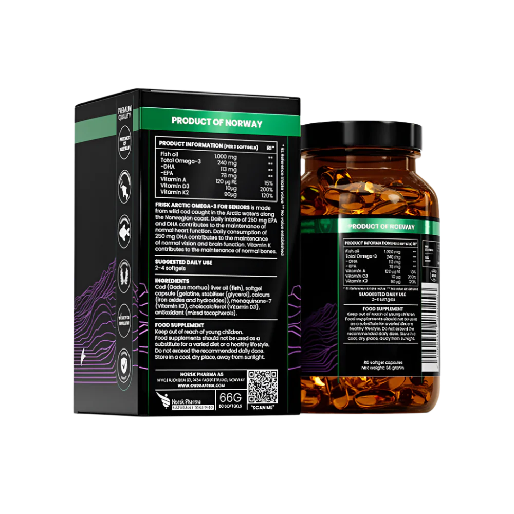 Arctic 50+-ωμέγα-3-100% Άγρια Αρκτική Cod-80 κάψουλες