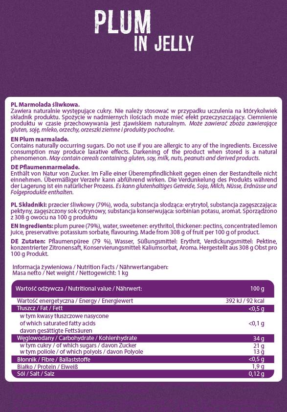 Frulove σε Ζελέ | Δαμάσκηνο - 1000 γραμμάρια