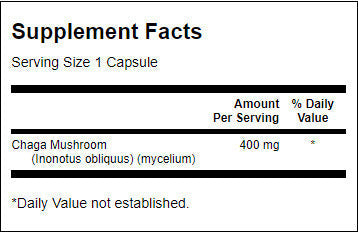 Πλήρες φάσμα Chaga μανιτάρι 400 mg - 60 κάψουλες