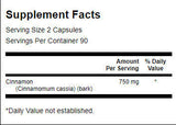 Πλήρες φάσμα κανέλα 375 mg - 180 κάψουλες