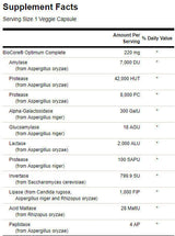 Ένζυμα πλήρους φάσματος Biocore Optimum Complete - 90 κάψουλες