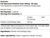 Full Spectrum Plantain Leaf 400 mg 60 κάψουλες