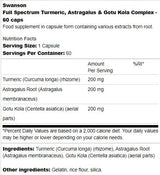 Full Spectrum Turmeric, Astragalus and Gotu Kola Complex 60 κάψουλες