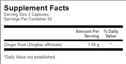 Ρίζα τζίντζερ 540 mg - 100 κάψουλες