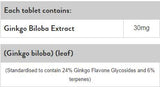 Ginkgo Biloba 30 mg - 120 κάψουλες