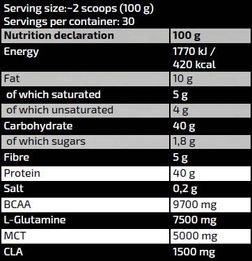 Gold Line/Γεύμα βρώμης/με πρωτεΐνη, BCAA, γλουταμίνη, MCT - 3000 γραμμάρια