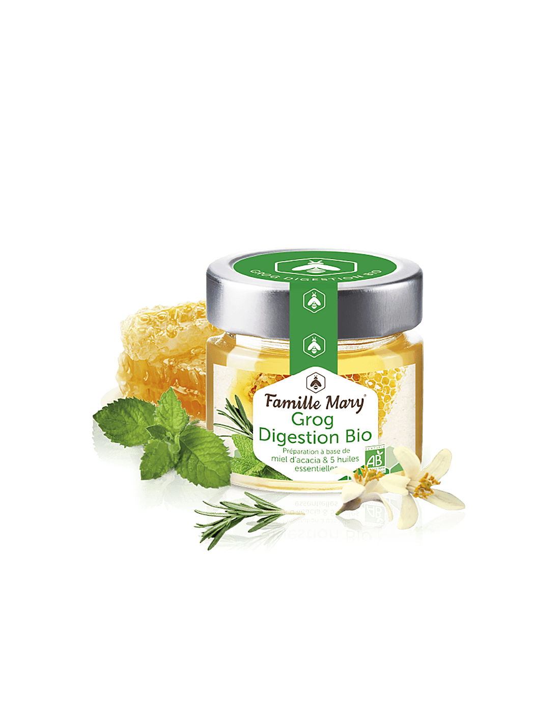 Grog Digestion Bio/Grog για καλή πέψη (με μέλι ακακίας και αιθέρια έλαια), 100 g Famille Mary