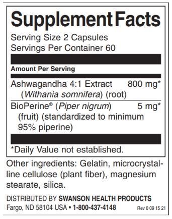 Υψηλή απορρόφηση Ashwagandha & Black Pepper | Διαθέτει Bioperine - 120 κάψουλες
