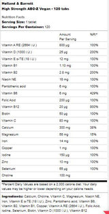 Υψηλή δύναμη ABC -Z Vegan - 120 δισκία