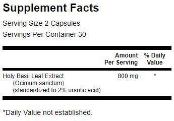 Εκχύλισμα ιερού βασιλικού (Tulsi) 400 mg - 60 κάψουλες