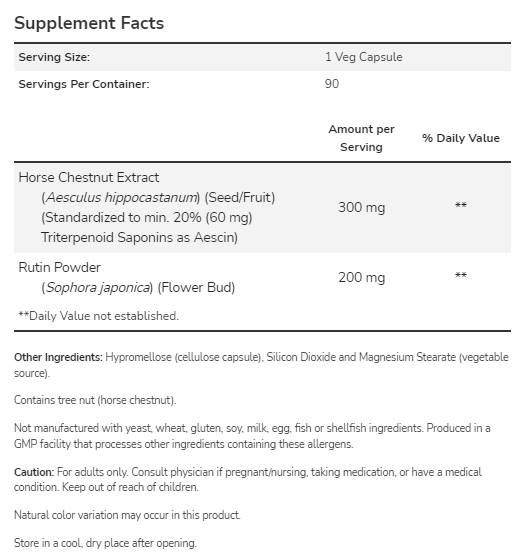 Άλογο καστανιά 300 mg - 90 κάψουλες
