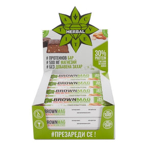 BrownMag - Magnesium Enriched Protein Bars - Peanut - 12 x 60 grams - Nutra Best Europe