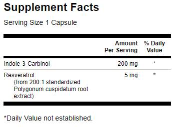 Indole-3-Carbinol με ρεσβερατρόλη 200 mg-60 κάψουλες